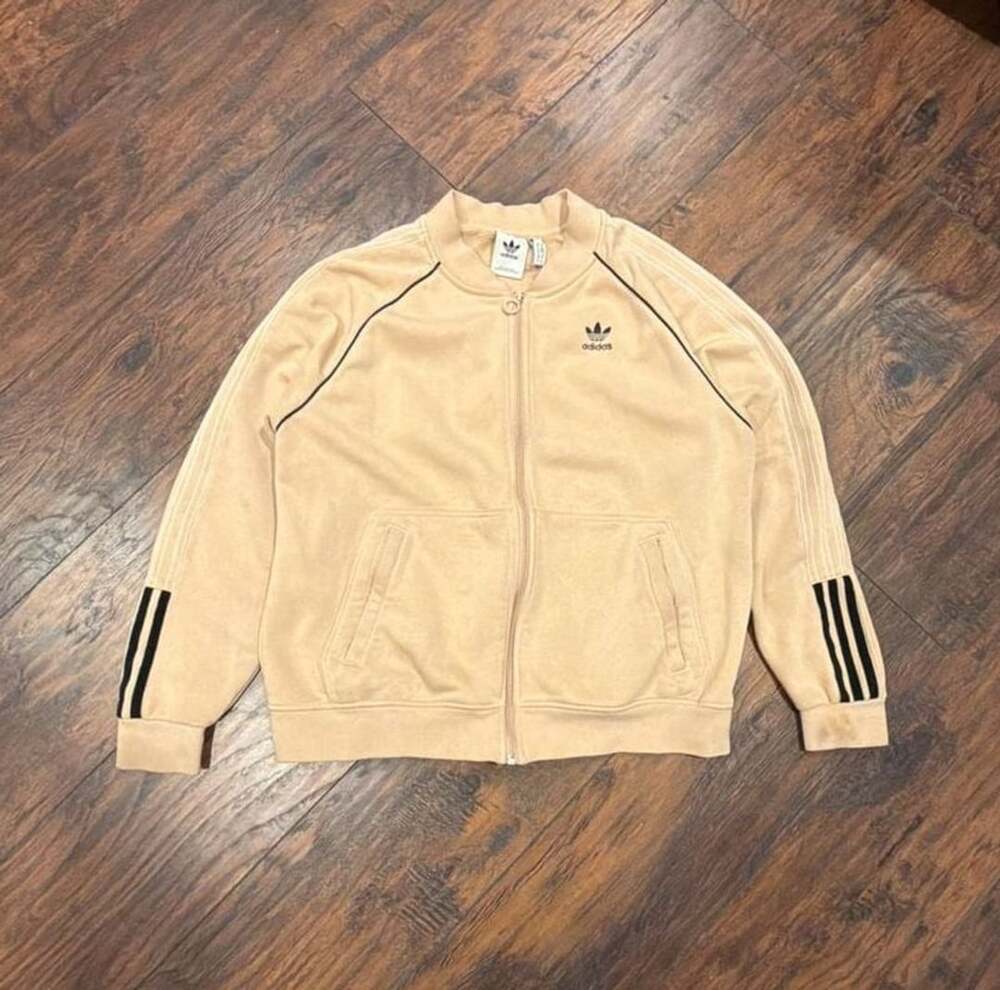 Adidas Originals SST Track Jacket Size M Beige Fleece